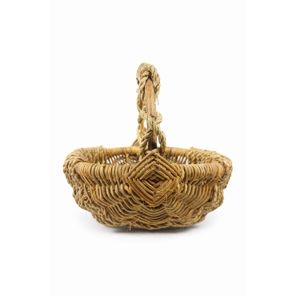 Egg Buttocks Basket Primitive Hand Woven Southern Splint Oak Primitive Handmade
